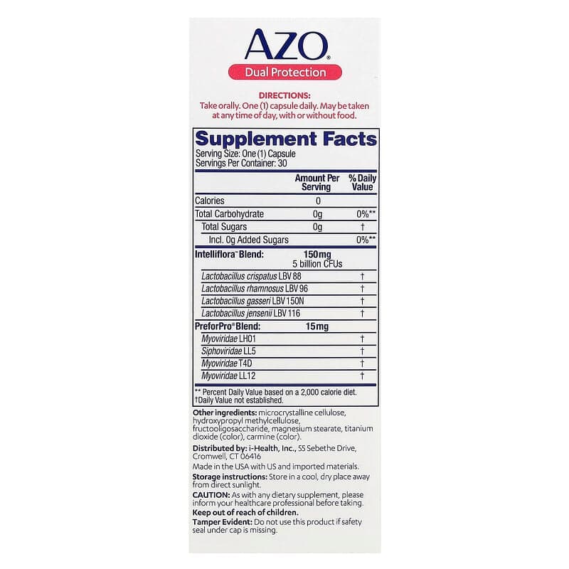 AZO, Protección doble, Refuerzo urinario y vaginal, 30 cápsulas de una vez por día – AZO – imagen 2