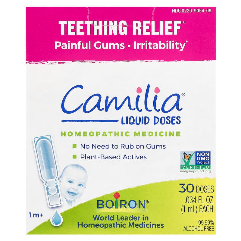 Boiron, Camilia®, Alivio para la dentición, Bebés de 1 mes en adelante, 30 dosis, 1 ml (0,034 oz. líq.) cada una