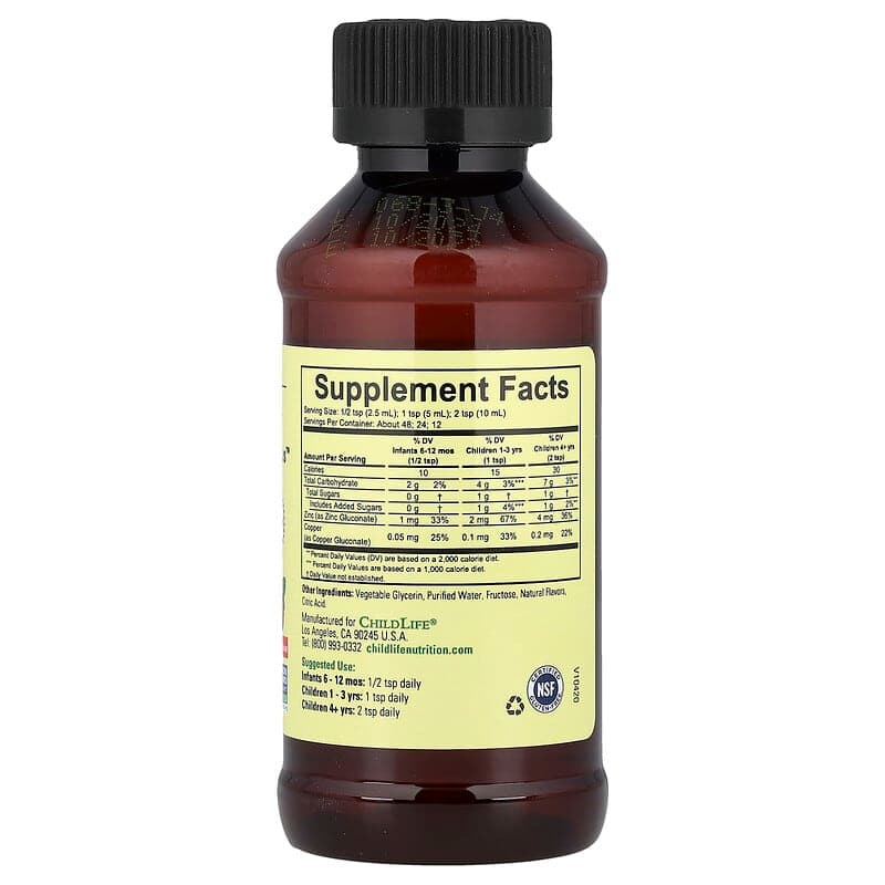 ChildLife Essentials, Essentials, Zinc Plus, Mango natural y fresa, 118 ml (4 oz. Líq.) – ChildLife Essentials – imagen 2