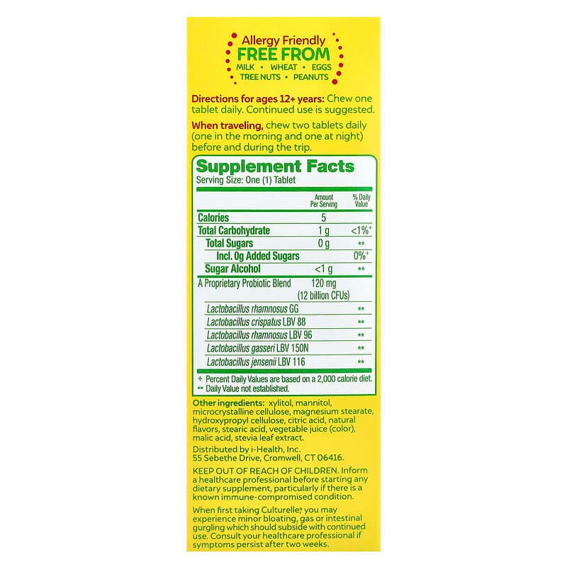 Culturelle, Probióticos, Probiótico para el bienestar para mujeres, Mezcla de frutas`` 30 comprimidos masticables – Culturelle – imagen 2