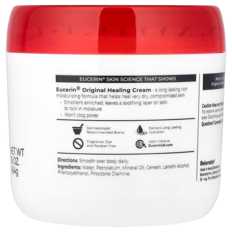 Eucerin, Crema reparadora original, Para pieles extremadamente secas y dañadas, Sin fragancia, 454 g (16 oz) – Eucerin – imagen 2