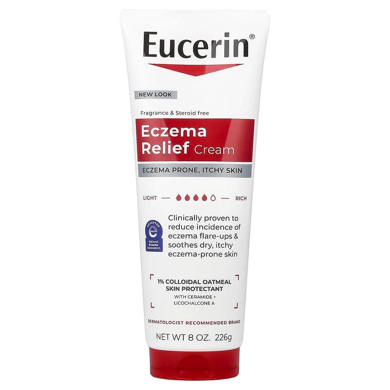Eucerin, Crema para aliviar el eccema, Sin fragancia, 226 g (8 oz)