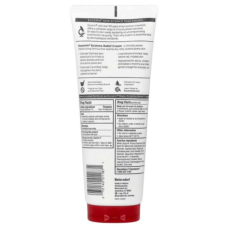 Eucerin, Crema para aliviar el eccema, Sin fragancia, 226 g (8 oz) – Eucerin – imagen 2