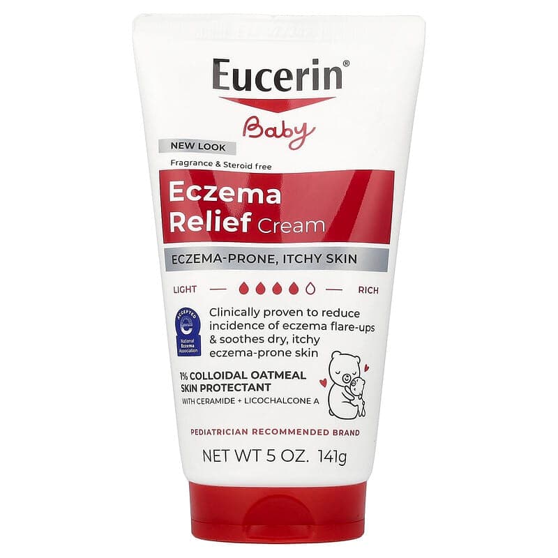 Eucerin, Bebés, Crema para aliviar el eczema, Sin fragancia, 141 g (5 oz)