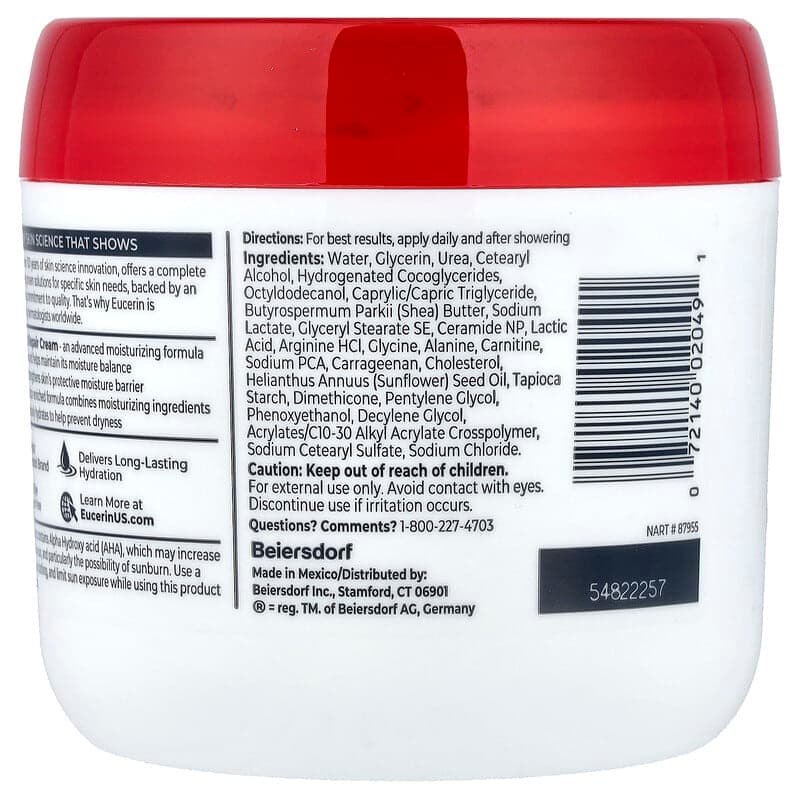 Eucerin, Crema de reparación avanzada, Piel seca a muy seca, Sin fragancia, 454 g (16 oz) – Eucerin – imagen 2