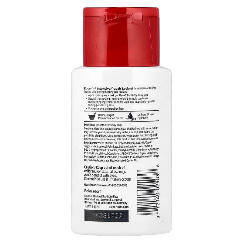 Eucerin, Loción de reparación intensiva, Sin fragancia, 89 ml (3 oz. líq.) – Eucerin – imagen 2