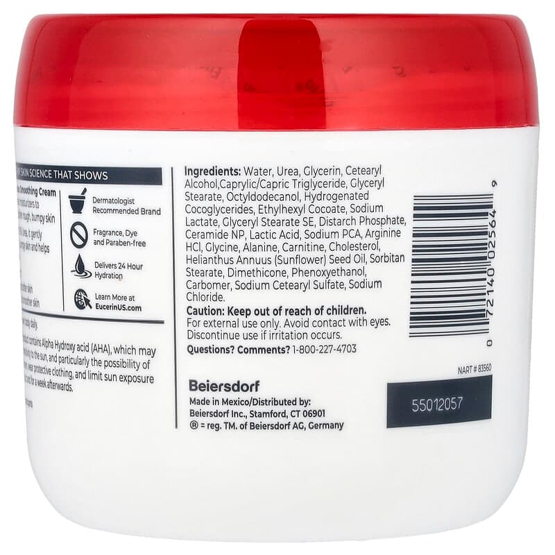 Eucerin, Crema suavizante contra las asperezas, Piel muy seca, áspera y con bultos, Sin fragancia, 454 g (16 oz) – Eucerin – imagen 2