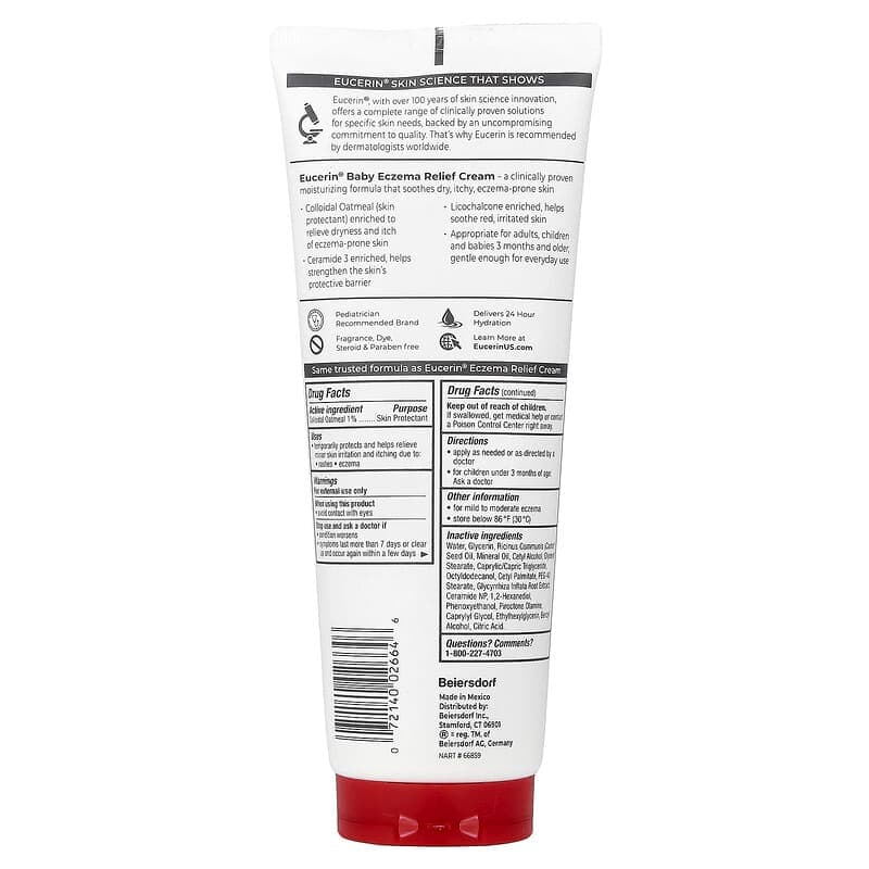 Eucerin, Crema para aliviar el eczema para bebés, Sin fragancia, 226 g (8 oz) – Eucerin – imagen 2