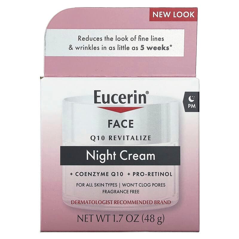 Eucerin, Revitalización con Q10 para el rostro, Crema para la noche, Sin fragancia, 48 g (1,7 oz. líq.) – Eucerin – imagen 2