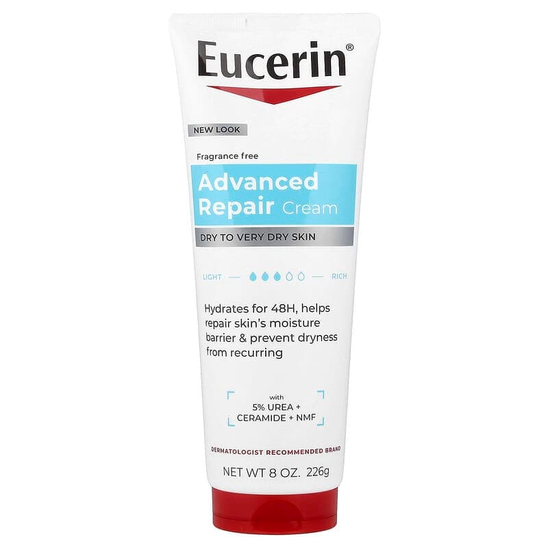 Eucerin, Crema reparadora avanzada, Sin fragancia, 226 g (8 oz)