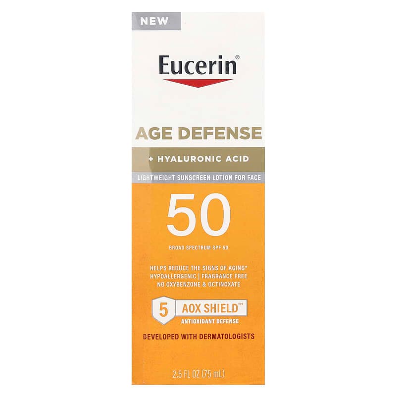 Eucerin, Age Defense, loción solar ligera para el rostro, FPS 50, Sin fragancia, 75 ml (2,5 oz. líq.) – Eucerin – imagen 2