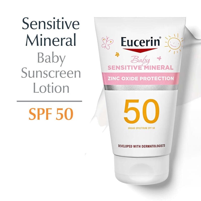 Eucerin, Bebé, Loción de protección solar con minerales sensibles, FPS 50, Sin fragancia, 118 ml (4 oz. Líq.) – Eucerin – imagen 3