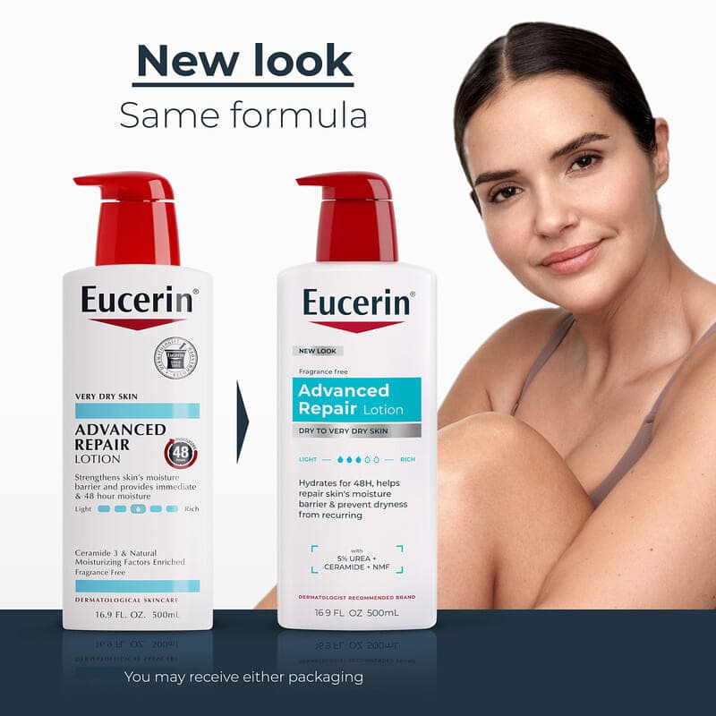 Eucerin, Loción de reparación avanzada, Piel seca a muy seca, Sin fragancia, 500 ml (16,9 oz. líq.) – Eucerin – imagen 3
