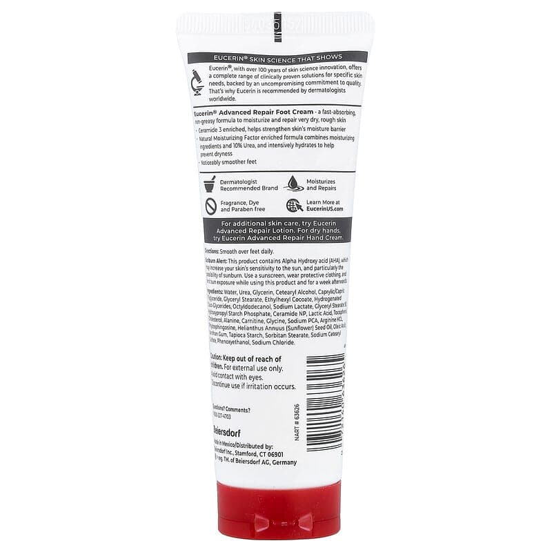 Eucerin, Crema reparadora avanzada para los pies, Piel seca a muy seca, Sin fragancia, 85 g (3 oz) – Eucerin – imagen 2