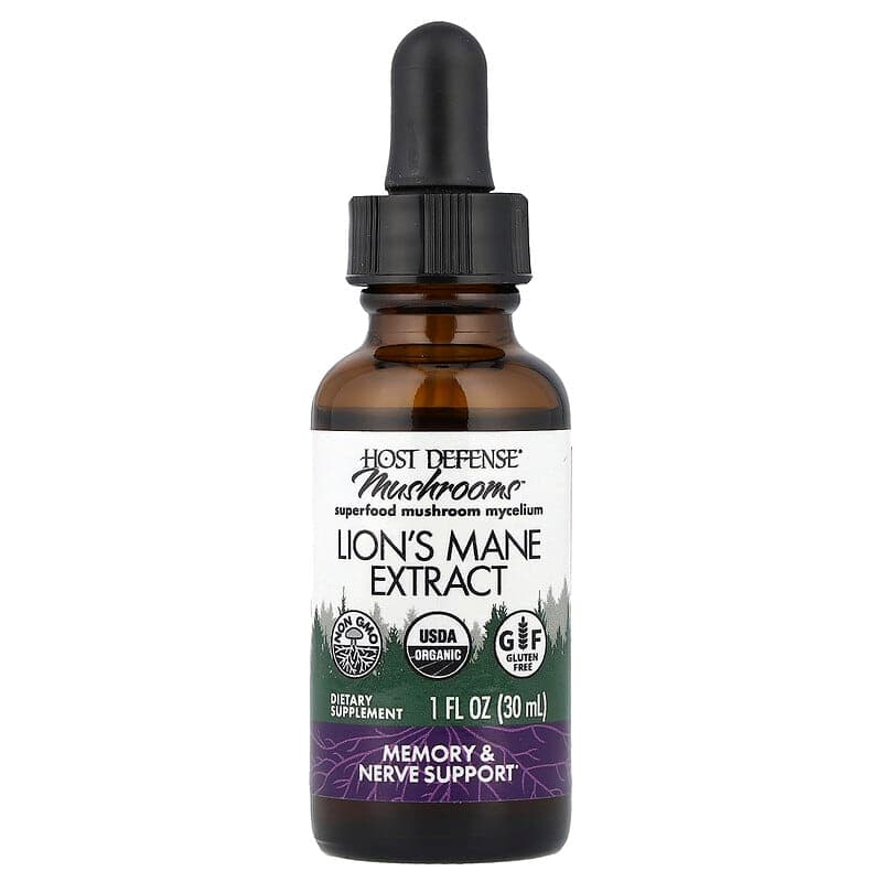 Host Defense, Extracto de melena de león, Refuerzo para la memoria y los nervios, 30 ml (1 oz. Líq.) – Host Defense – imagen 3