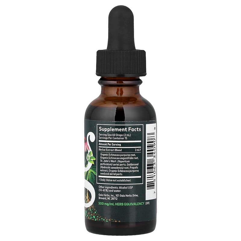 Gaia Herbs, Sello de oro y equinácea suprema, 30 ml (1 oz. líq.) – Gaia Herbs – imagen 2