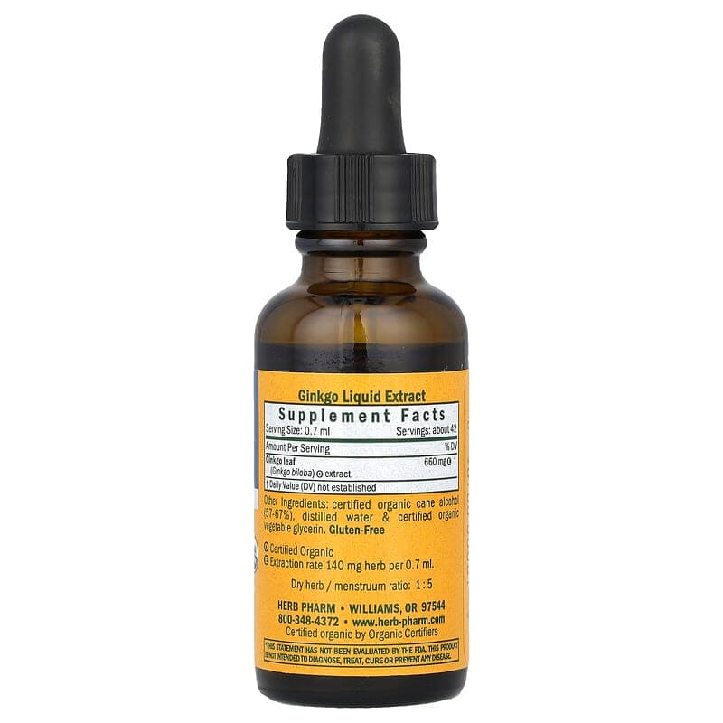 Herb Pharm, Ginkgo biloba, 30 ml (1 oz. Líq.) – Herb Pharm – imagen 2