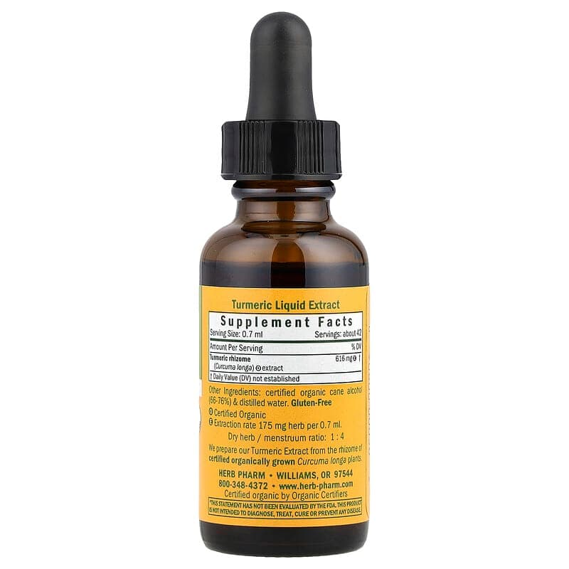 Herb Pharm, Cúrcuma, 30 ml (1 oz. Líq.) – Herb Pharm – imagen 2