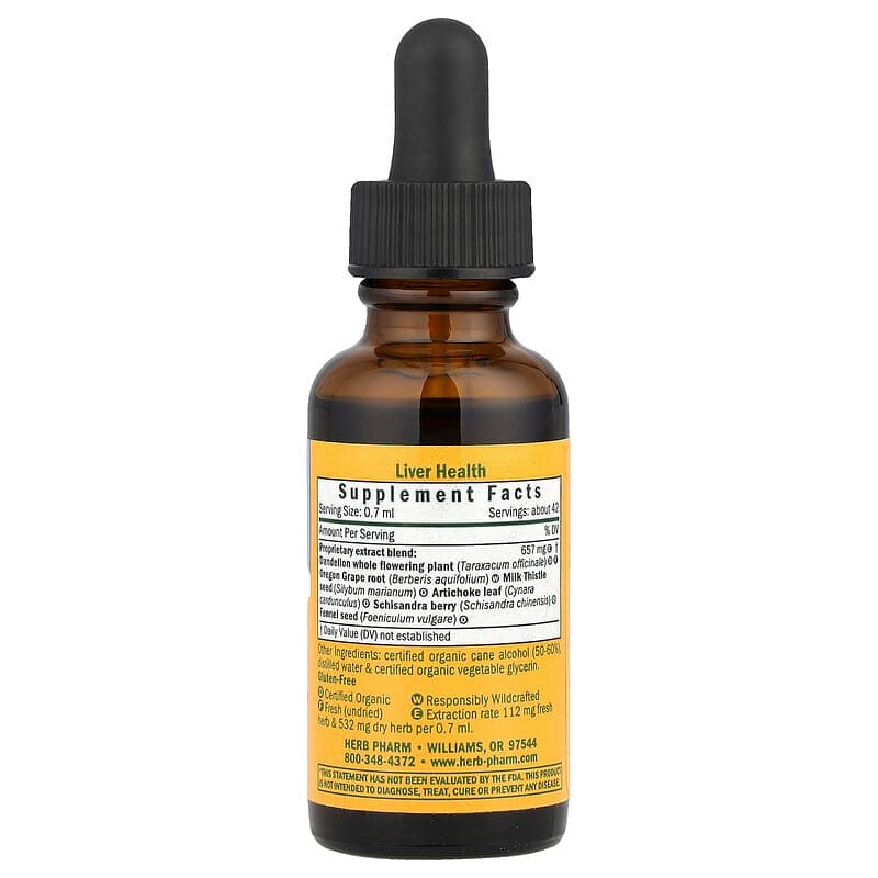 Herb Pharm, Salud hepática, 30 ml (1 oz. Líq.) – Herb Pharm – imagen 2