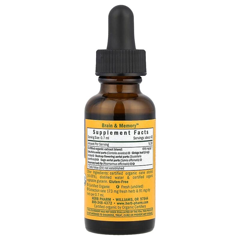 Herb Pharm, Brain & Memory™, 30 ml (1 oz. líq.) – Herb Pharm – imagen 2