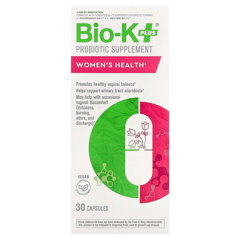 Bio-K+, Suplemento probiótico, Salud de la mujer, 30 cápsulas