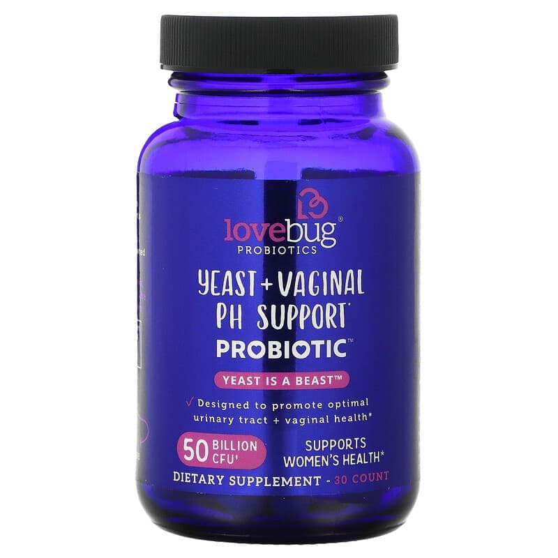 LoveBug Probiotics, Probiótico para reforzar el pH vaginal y proteger contra las infecciones provocadas por hongos en forma de levadura, 50.000 millones de UFC, 30 cápsulas – LoveBug Probiotics – imagen 3