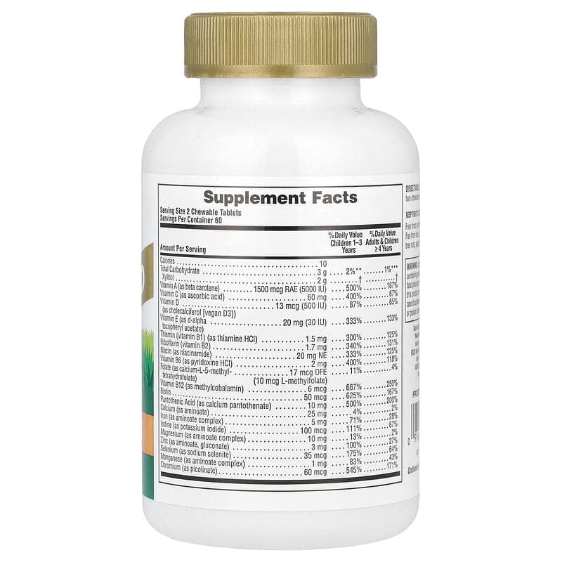 NaturesPlus, Source of Life, Animal Parade Gold, Suplemento multivitamínico y mineral masticable para niños, Sabores naturales surtidos, 120 comprimidos con forma de animales – NaturesPlus – imagen 2