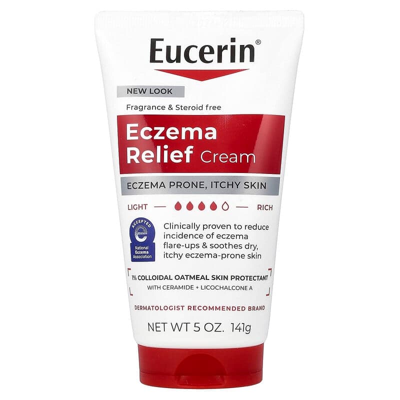 Eucerin, Crema para aliviar el eczema, Sin fragancia, 141 g (5 oz)