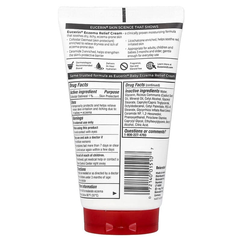 Eucerin, Crema para aliviar el eczema, Sin fragancia, 141 g (5 oz) – Eucerin – imagen 2