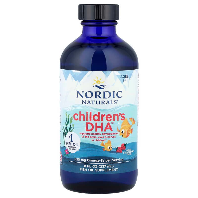 Nordic Naturals, Children's DHA™, Suplemento de DHA para niños, 1 año en adelante, Fresa deliciosa, 237 ml (8 oz. líq.)