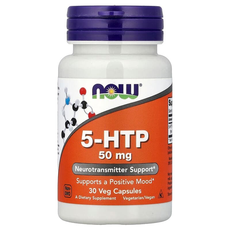 NOW Foods, 5-HTP, 50 mg, 30 cápsulas vegetales