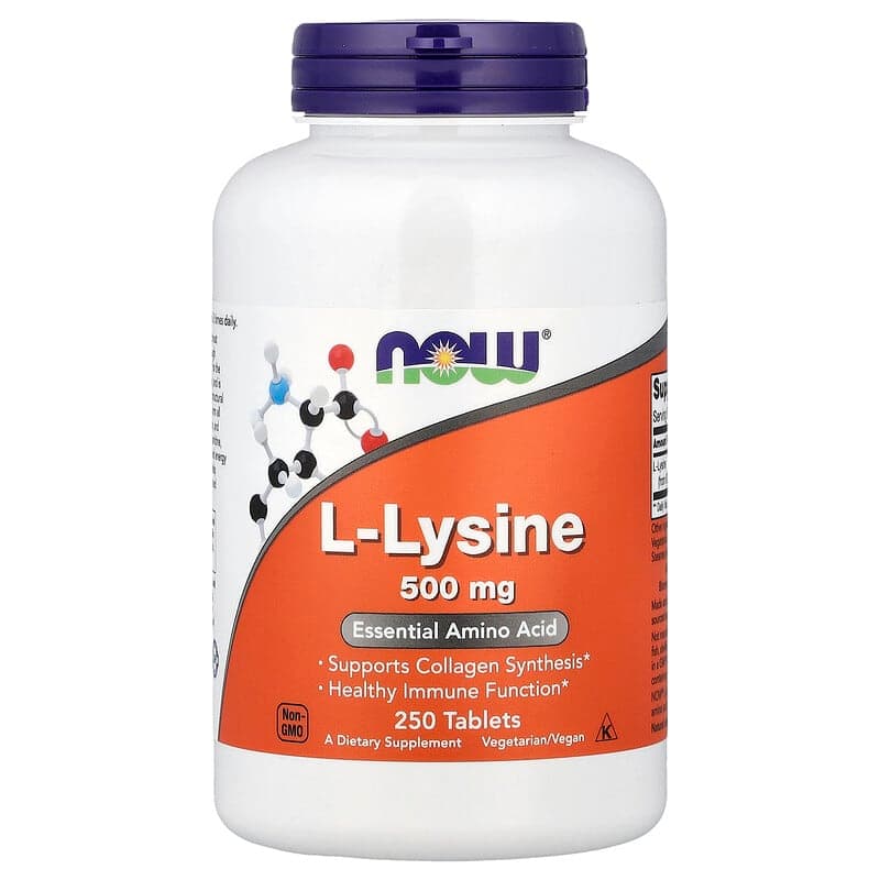 NOW Foods, L-lisina, 500 mg, 250 comprimidos