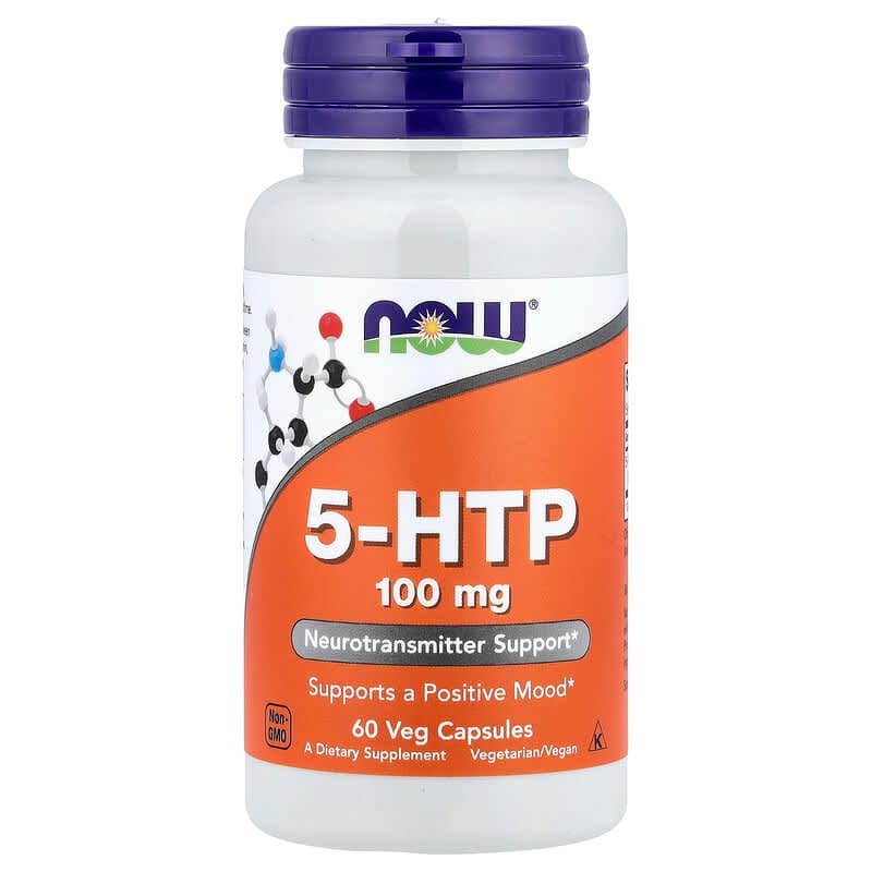 NOW Foods, 5-HTP, 100 mg, 60 cápsulas vegetales