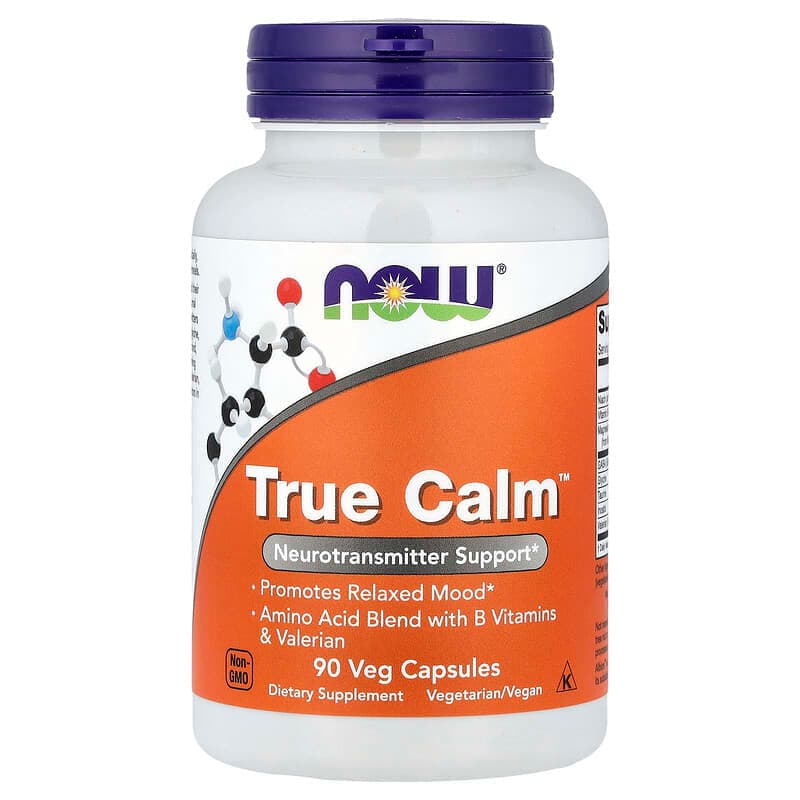 NOW Foods, True Calm, Suplemento para favorecer un estado de ánimo relajado, 90 cápsulas vegetales