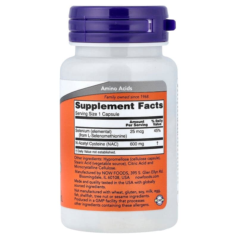 NOW Foods, NAC con selenio, 30 cápsulas – NOW Foods – imagen 2