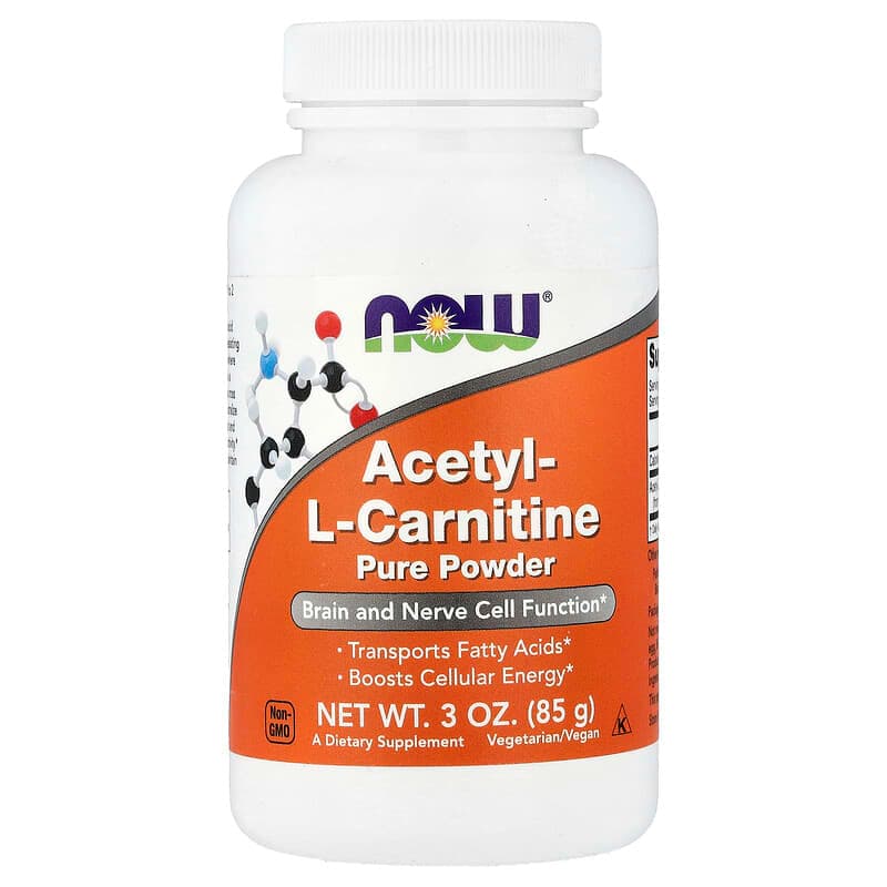 NOW Foods, Acetil-L-carnitina pura en polvo, 85 g (3 oz)