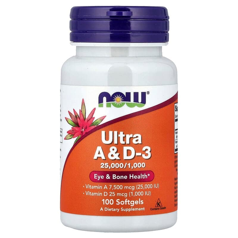 NOW Foods, Ultra A y D3, 100 cápsulas blandas