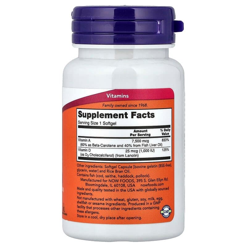 NOW Foods, Ultra A y D3, 100 cápsulas blandas – NOW Foods – imagen 2