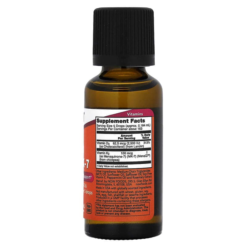 NOW Foods, Vitaminas D3 y MK-7 líquidas, Menta, 30 ml (1 oz. líq.) – NOW Foods – imagen 2