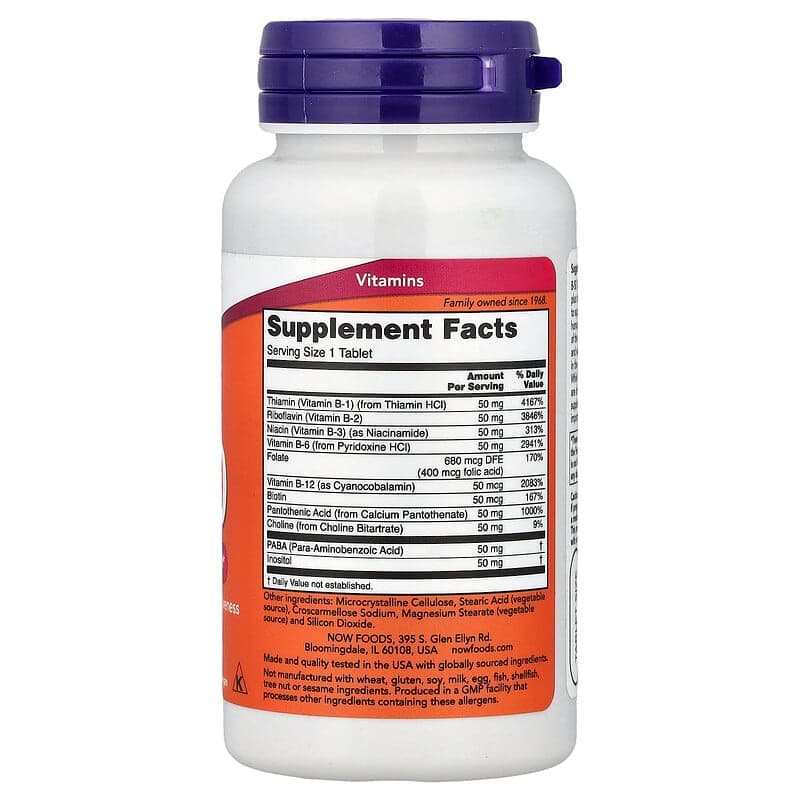NOW Foods, B-50, 100 comprimidos – NOW Foods – imagen 2
