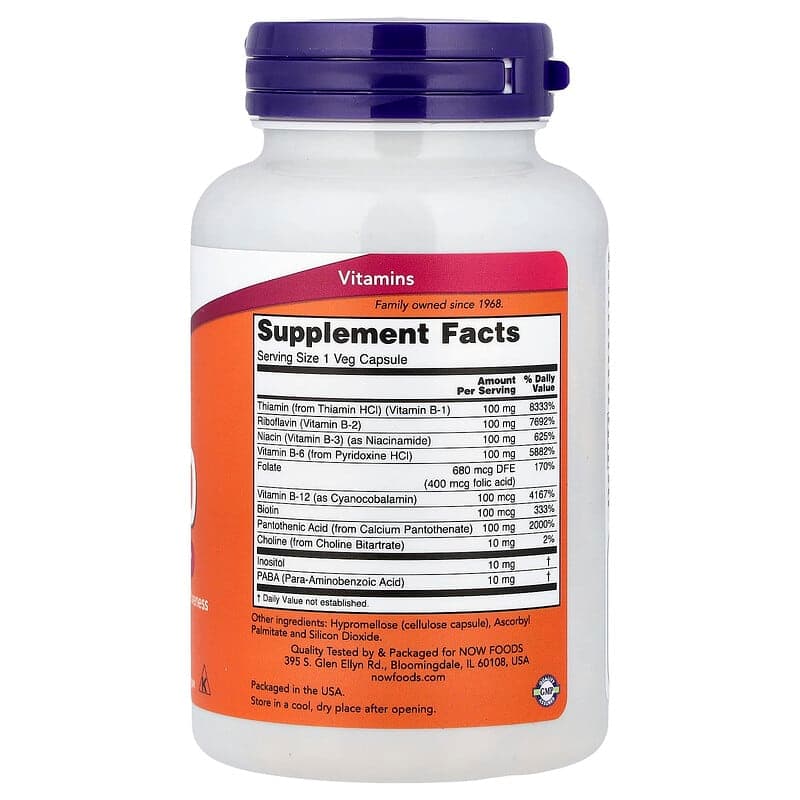 NOW Foods, B-100, 100 cápsulas vegetales – NOW Foods – imagen 2