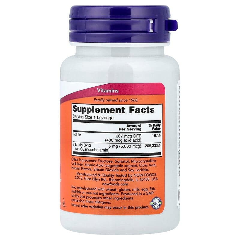 NOW Foods, Vitamina B12, 60 pastillas – NOW Foods – imagen 2