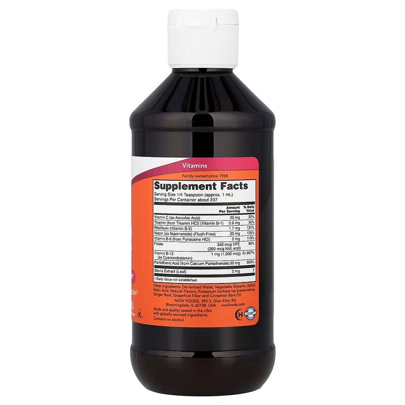 NOW Foods, Vitamina B12 líquida, 237 ml (8 oz. líq.) – NOW Foods – imagen 2