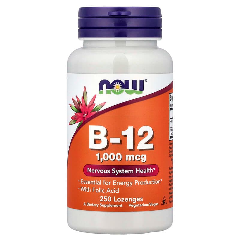 NOW Foods, Vitamina B12, 250 pastillas