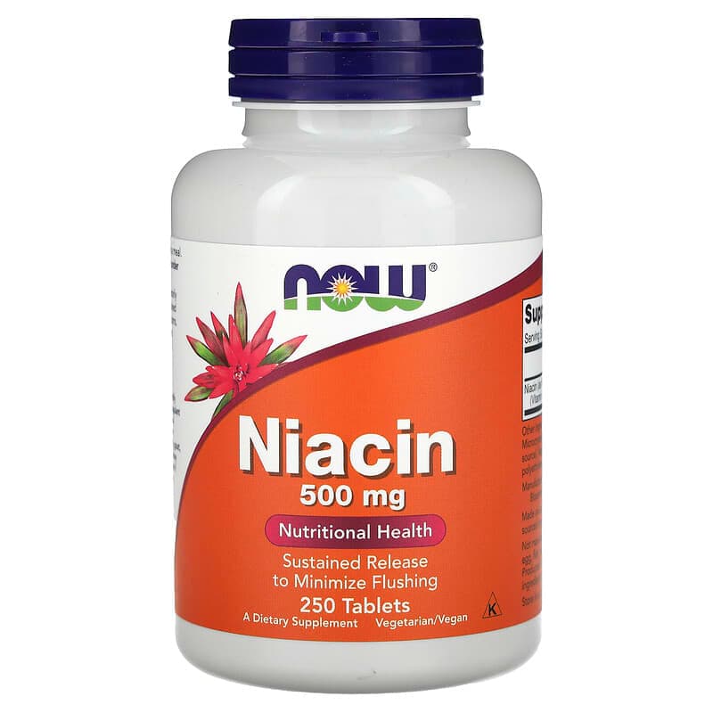 NOW Foods, Niacina, 500 mg, 250 comprimidos