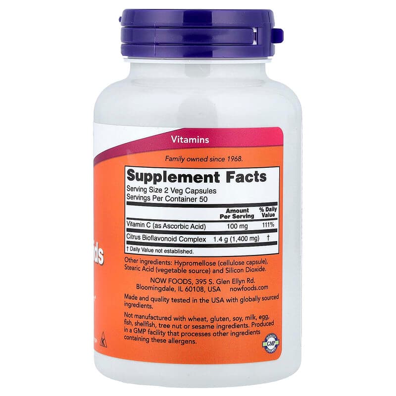 NOW Foods, Bioflavonoides cítricos`` 100 cápsulas vegetales – NOW Foods – imagen 2