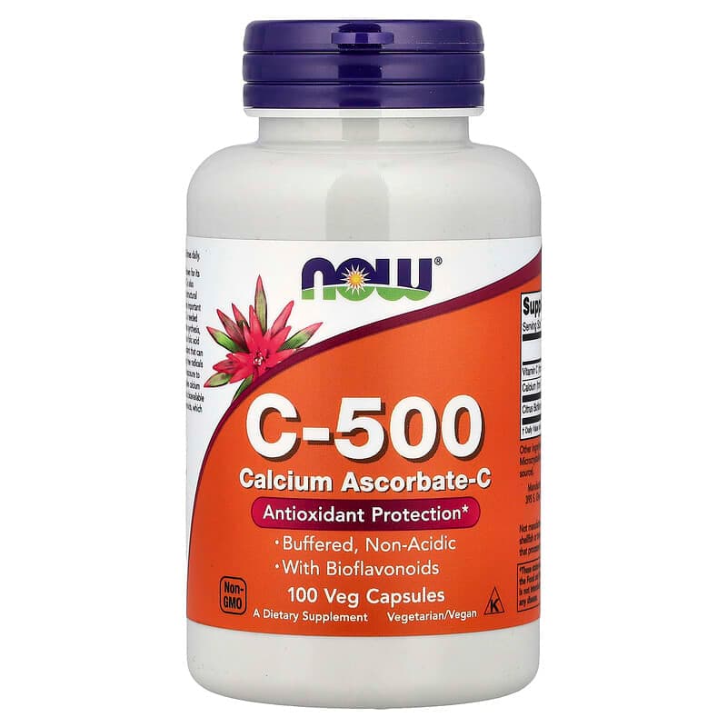 NOW Foods, C-500, Ascorbato de calcio-C, 100 cápsulas