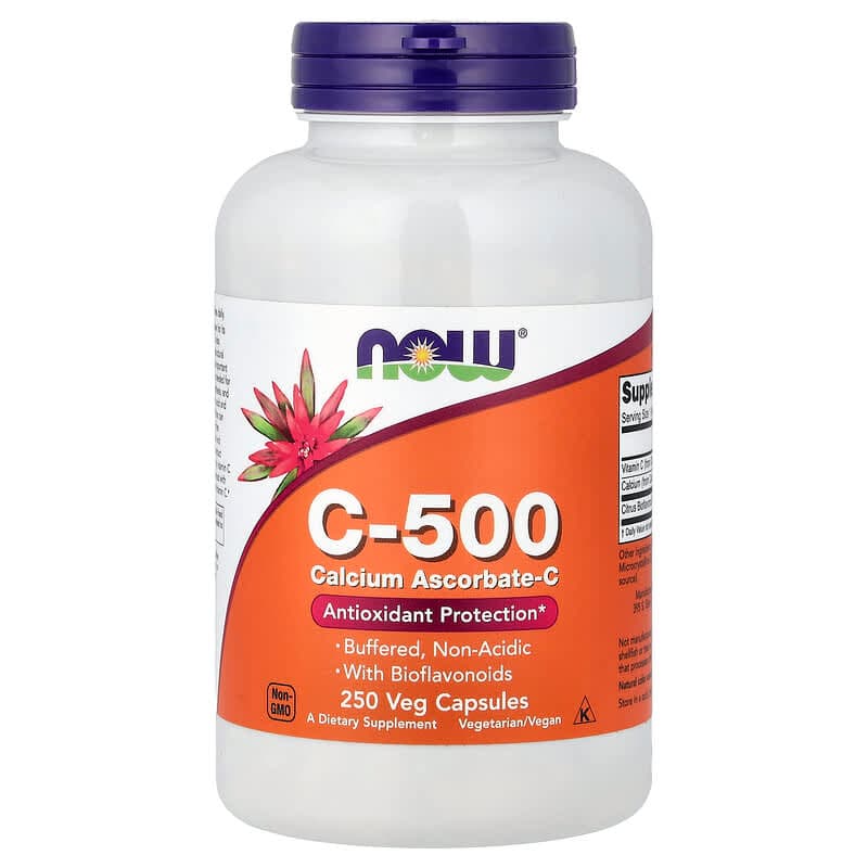NOW Foods, C-500, Ascorbato de calcio-C, 250 cápsulas
