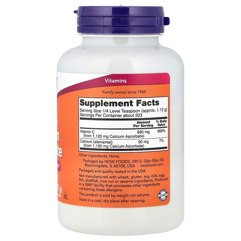NOW Foods, Ascorbato de Calcio Puro, Polvo de Vitamina C, 227 g (8 onzas) – NOW Foods – imagen 2