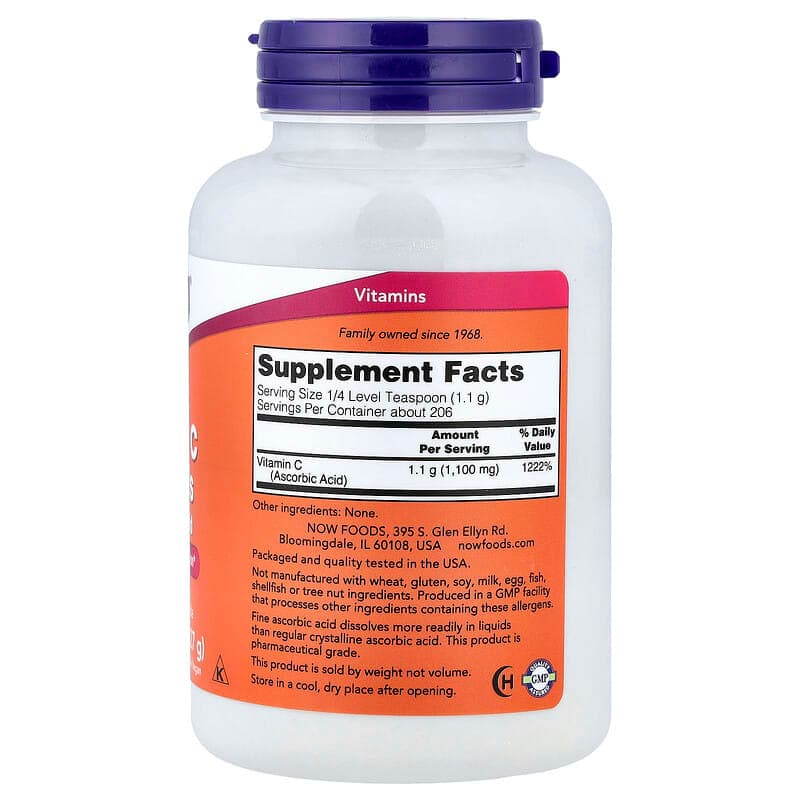 NOW Foods, Vitamina C en cristales, 227 g (8 oz) – NOW Foods – imagen 2